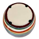 LR - Colorful Striped Ceramic Bowl Set (Lot of 4)