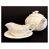 K - Bone China Coalport Countryware Teapot, Gravy Boat And Under Plate