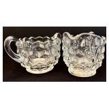 K - Vintage Crystal Serving Set 9 Pieces Bowls Creamer Sugar & Dishes