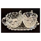 K - Vintage Crystal Serving Set 9 Pieces Bowls Creamer Sugar & Dishes