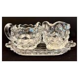 K - Vintage Crystal Serving Set 9 Pieces Bowls Creamer Sugar & Dishes