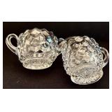 K - Vintage Crystal Serving Set 9 Pieces Bowls Creamer Sugar & Dishes