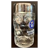 K - Glass Beer Steins - Ottobeurer, Hofbrau & Kaiser (Lot of 7)
