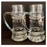 K - Glass Beer Steins - Ottobeurer, Hofbrau & Kaiser (Lot of 7)