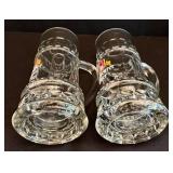 K - Glass Beer Steins - Ottobeurer, Hofbrau & Kaiser (Lot of 7)