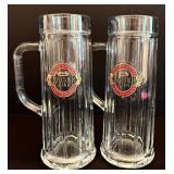 K - Glass Beer Steins - Ottobeurer, Hofbrau & Kaiser (Lot of 7)