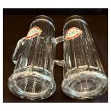 K - Glass Beer Steins - Ottobeurer, Hofbrau & Kaiser (Lot of 7)