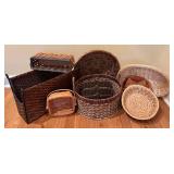 Wicker Basket Mixed Lot of 9