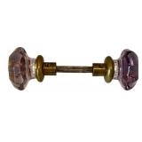 LR - Antique Amethyst Glass Door Knob Set
