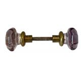 LR - Antique Amethyst Glass Door Knob Set