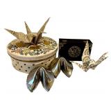 LR - Decorative Boxes Mixed Lot Sheridan Cloisonne & Origami