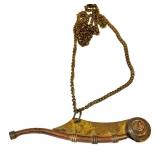 LR - Boatswain Pipe Whistle Nautical Brass With Chain