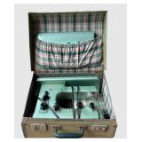 G - Vintage Sewing Machine Husqvarna Viking Grasshopper C 21A in Case With Pedal