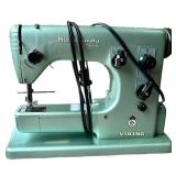 G - Vintage Sewing Machine Husqvarna Viking Grasshopper C 21A in Case With Pedal