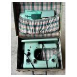 G - Vintage Sewing Machine Husqvarna Viking Grasshopper C 21A in Case With Pedal