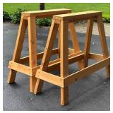 G - Wooden Sawhorses Pair