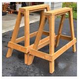 G - Wooden Sawhorses Pair