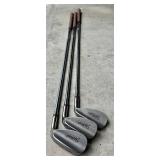 Vintage Golf Club Set Wilson Cart Bag With Assorted Clubs