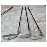 Vintage Golf Club Set Wilson Cart Bag With Assorted Clubs