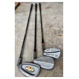 Vintage Golf Club Set Wilson Cart Bag With Assorted Clubs