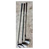 Vintage Golf Club Set Wilson Cart Bag With Assorted Clubs