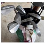 Vintage Golf Club Set Wilson Cart Bag With Assorted Clubs