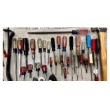 G - Hand Tool Mixed Lot - Screwdrivers, Clamps, Hammers, Pliers & Goggles