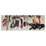 G - Hand Tool Mixed Lot - Screwdrivers, Clamps, Hammers, Pliers & Goggles