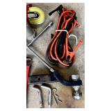G - Garage Tool & Hardware Assortment Trailer Straps Jumper Cables Hitch Wrenches