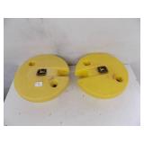 2 - John Deere lawn tractor wheel weights 13" across