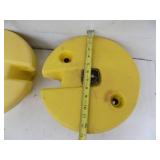 2 - John Deere lawn tractor wheel weights 13" across