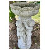 Cement Cherub Pedestal Planter 8 X 37 in