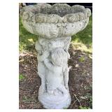 Cement Cherub Pedestal Planter 8 X 37 in