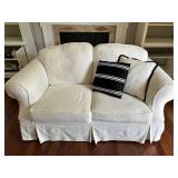 Slipcovered Loveseat With Pillows #1 - Lots 7 & 8 are Matching