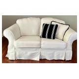 Slipcovered Loveseat With Pillows #2 - Lots 7 & 8 are Matching