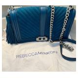 Rebecca Minkoff Blue Quilted Crossbody Bag With Chain Strap
