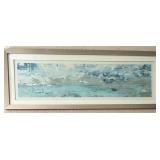 Signed Abstract Seascape Print 194/2000 in Framed Mat