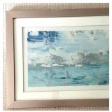 Signed Abstract Seascape Print 194/2000 in Framed Mat