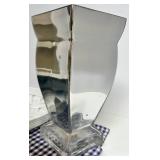 White Woven Ceramic Italian Tray, Mirrored Vase & Black Tray Mixed Lot