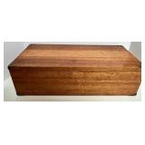 Wooden Box Mixed Lot With Wicker Basket, Ceramic Planter & Glass Dish 19 X 8 X 6 in