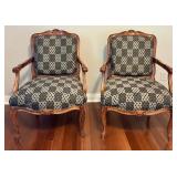 Pair of Upholstered Mahogany Armchairs