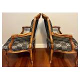 Pair of Upholstered Mahogany Armchairs