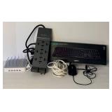 Logitech MX Keys Keyboard, Belkin Power Strip & Dynex Mouse Mixed Lot