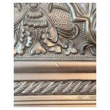 Ornate Silver-Tone Floral Mirror 30 X 33 X 2 Inches