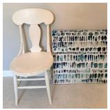 Mixed Lot: Painted Chair & Abstract Canvas