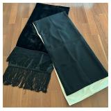 Black & Reversible Black Ivory Scarves (Lot of 2)