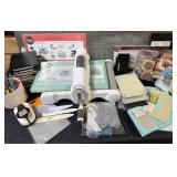 Assorted Scrapbook Supplies including Sizzix Big Shot Plus Die Cutting Machine & Supplies in Blue Tote