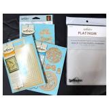 Assorted Scrapbook Supplies including Sizzix Big Shot Plus Die Cutting Machine & Supplies in Blue Tote