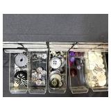 Mixed Lot of Assorted Buttons in Drawer Organizer including Vintage and MOP