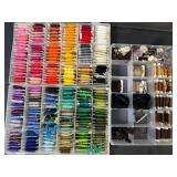 Mixed Embroidery Floss Assortment in Storage Containers including DMC